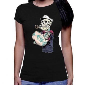 Camiseta Estampada Dama Popeye Skull | Linio Colombia - FE825FA0555RKLCO