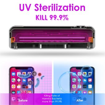 Base de carga inalámbrica con desinfectante para celular de luz UV