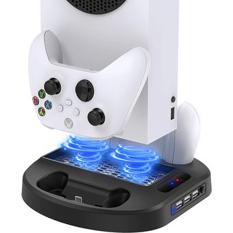 Soporte de refrigeración vertical para Xbox Series X, estación de carga de  doble controlador para ventilador de refrigeración Xbox Series X con 2