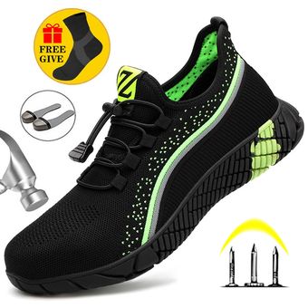 MJYTHF-zapatos de trabajo indestructibles para hombre zapatillas de seguridad a prueba de perforaciones con punta de acero 