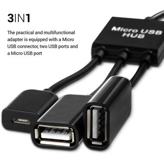 Adaptador Micro USB OTG 3 en 1 para teléfono inteligentetableta di 