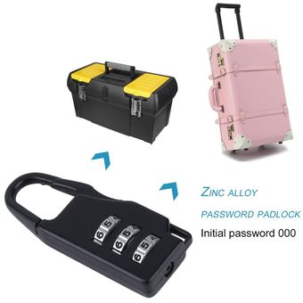 Seguridad 3 Combinación maleta del recorrido del equipaje Bolsa Código de bloqueo del candado de la cremallera 