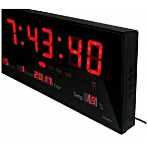 Reloj Pared Digital Led Alarma Calendario 36cm Temp  Fecha