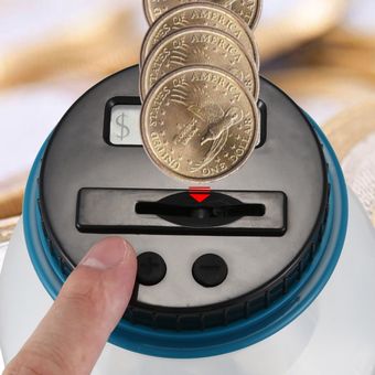Caja de ahorro de dinero de monedas de contador de hucha retráctil de 