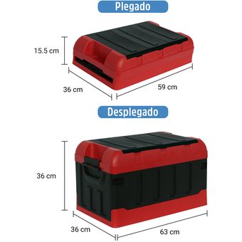 Caja plegable - 32 litros - rojo y negro