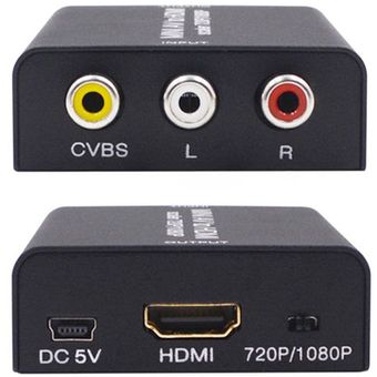 Mini AV Video L  R Señal de audio a HDMI Adaptador de convertidor 