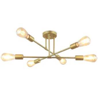 Lámpara de techo Vintage bombillas 6E27 no incluidas Oro 