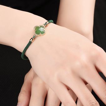 Cool Hot Cool Hot Feel Green Clovers Girlfriends Bracelet With Three F 