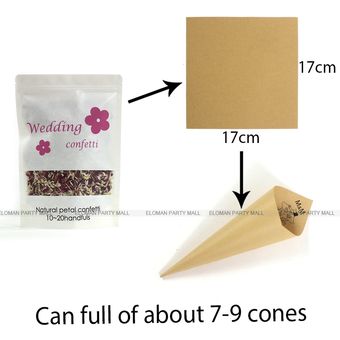 confeti para decoración de bodas y fiestas Conos confeti natural para bodas p 