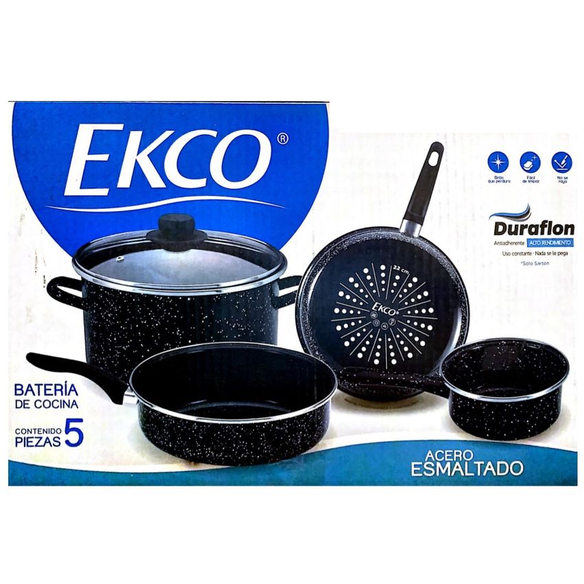 Batería de Cocina Ekco 99427 Azul Esmaltado 5 Pz