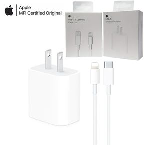 Cargador Apple De 20w + cable USB-C Para iPhone 14 13, 11 y...