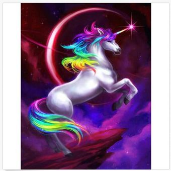 40x50cm unicornio del arco iris Pintura por el número de juego de DIY Digital O il Pintura Lienzo Decoración No especificado 