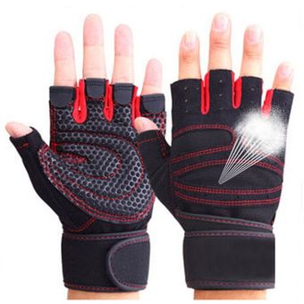 entrenamiento Guantes de Fitness para hombre y mujer #pink gym gloves guantes de medio dedo culturismo transpirables muñeca antideslizantes guante de ejercicio WOT para Crossfit gimnasio 