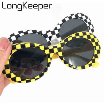 Longkeeper Quality Kurt Cobain Sunglasses Women Oval Mosaic 