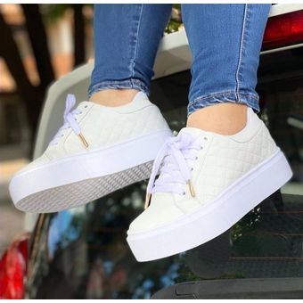 Tenis Casuales de Mujer Calzado Urbano Zapatos Blancos Moda | Linio Colombia EV926FA14SV3ULCO