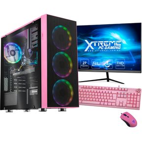 Xtreme PC Gaming Geforce RTX 3060 Ryzen 5 16GB 500GB 2TB Monitor 27 WIFI Pink
