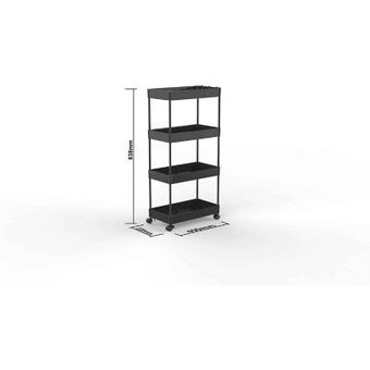 Estantería Metálica Plegable Multiuso Negro Blanco 4 Niveles