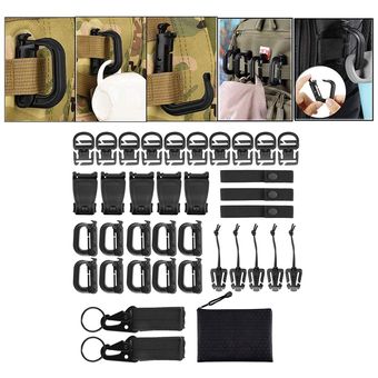 35 piezas de accesorios para Molle mochila correas llavero Clip de 