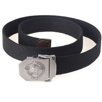 Bokadiao-Cinturón De Lona Para Hombre Y Mujer Con Emblema Nacional Soviético 3d Hebilla De Metal Cinturón Táctico Del Ejército Cccp Correa Militar 