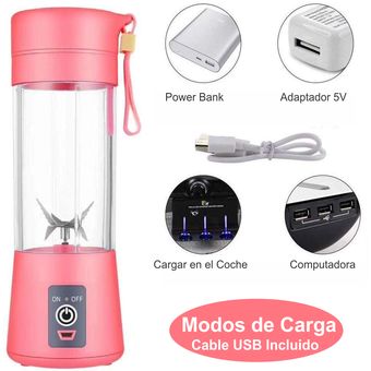 Taza Batidora Licuadora Mezcla Usb Recargable Acero Inox