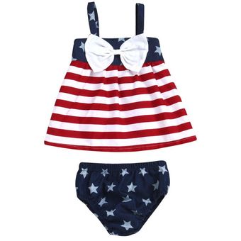 4 de julio Star Stripe Vestido Pantalones cortos Niños Bebé 