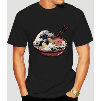 Camiseta Vintage de gran Ramen Wave para hombre  camisa de manga cor.. 