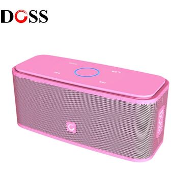 DOSS SoundBox Touch Pink Altavoz Bluetooth 2*6 W altavoces inalámbricos portátiles estéreo caja de sonido con bajo Parlante bluetooth columna #Rosado 