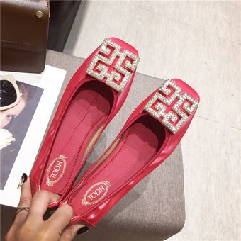 Zapatos planos de talla grande para Mujer-Rosa Roja 