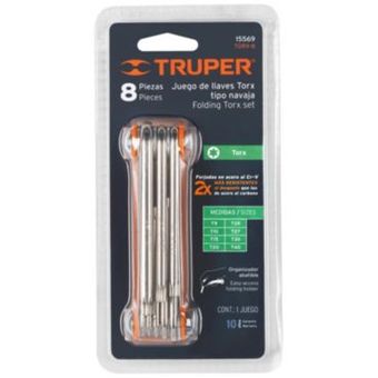 Llave Torx Tipo Navaja Truper 9 Piezas TORX-9