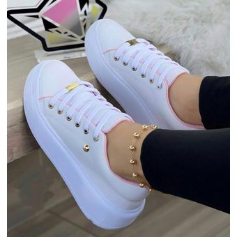 Tenis Blanco Para dama Zapatillas Zapatos Mujer Lindos Moda Casual | Linio Colombia -
