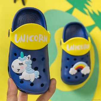 Zapatos de jardín lindos para niños de verano Sandalias de punta cerrada de dibujos animados Zapatillas de playa para niños 