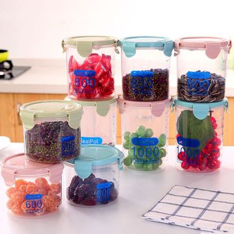 Multi-funcional latas plásticas selladas Home cocina alimentos Jar del almacenamiento de grano 