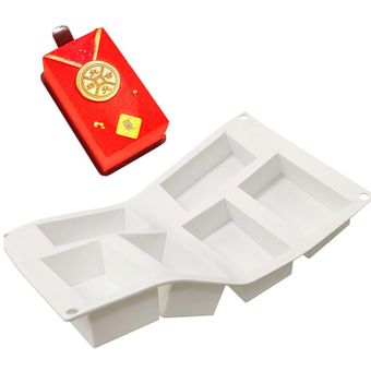 6-pieza de molde de silicona Mousse Cake Oro Francesa Postre caja de regalo 