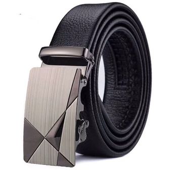 Cinturón De Cuero Genuino Con Hebilla Automática Para Hombre Correa De Alta Calidad Para Busos Informales Y Jeans Vaqueros 