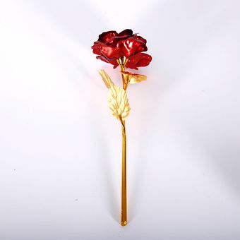flor artificial de Rose amante de lámina plateada flor rosa decoración de la boda 