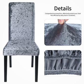 Fundas de tela brillante de terciopelo para sillas,fundas antipolvo de tamaño Universal,fundas para sillas elásticas,funda de asiento,para comedor #Gray 