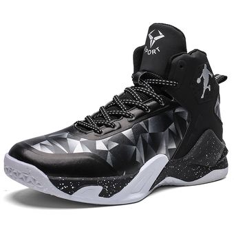 Zapatillas de baloncesto unisex de talla grande con tobillo y negro 