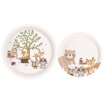 Vajilla desechable con temática de Animal de la selva para niños plato de papel 