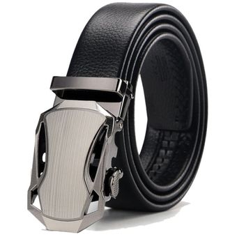 Cinturón De Cuero Genuino Con Hebilla Automática Para Hombre Correa De Alta Calidad Para Busos Informales Y Jeans Vaqueros 