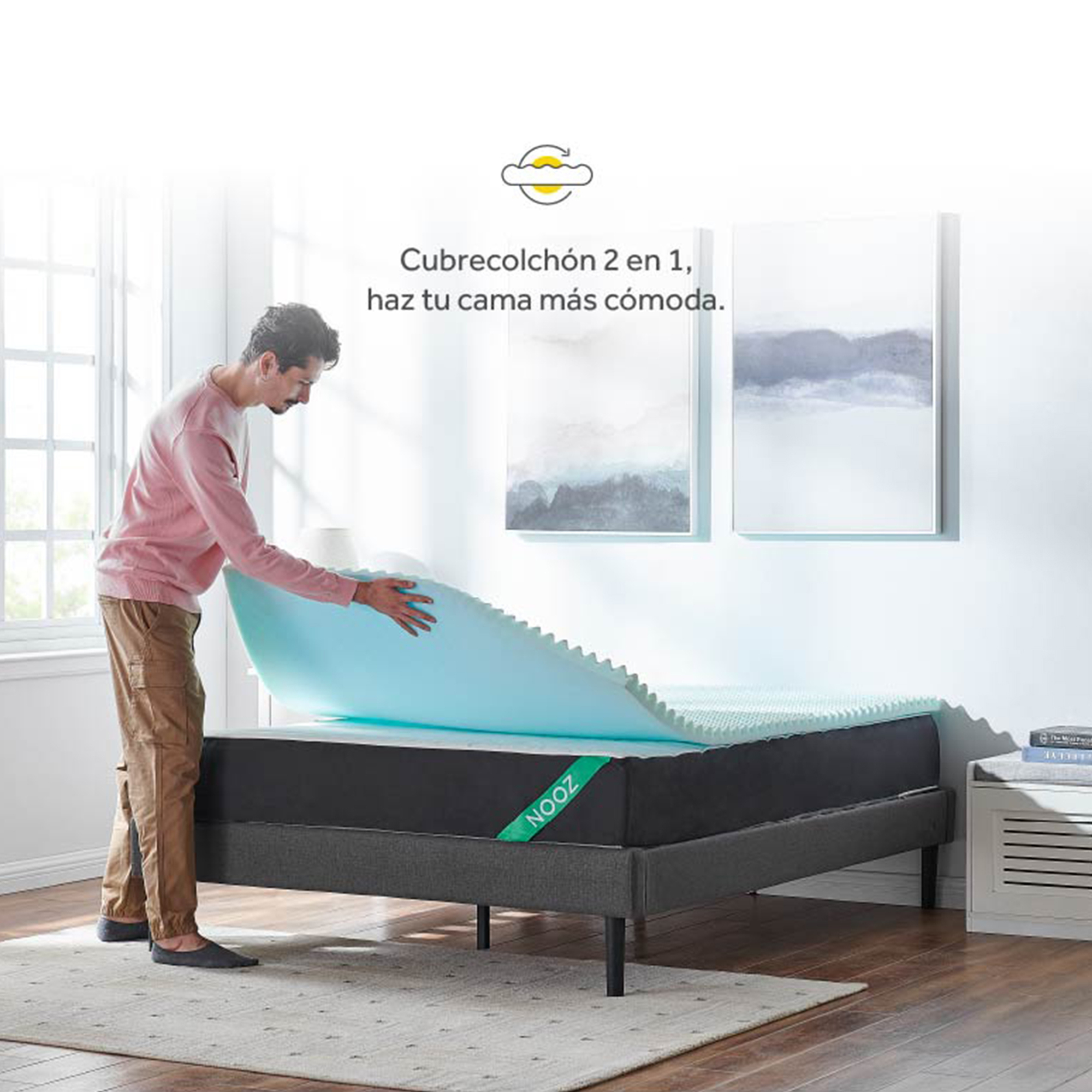 Cubre colchón Nooz Dual Confort, espuma de alta densidad
