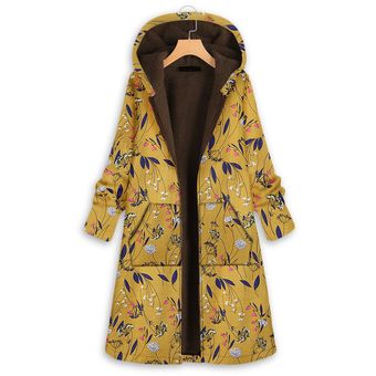 Larga abrigo para mujer invierno floral plus size chaqueta con capucha bolsillos boca ropa exterior Larga abrigo para mujer invierno floral plus size chaqueta con capucha bolsillos boca ropa exterior