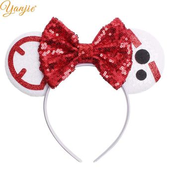 Navidad Diadema con orejas de ratón para niña diadema para fiesta accesorios para el cabello para niña lazos para el pelo de lentejuela 
