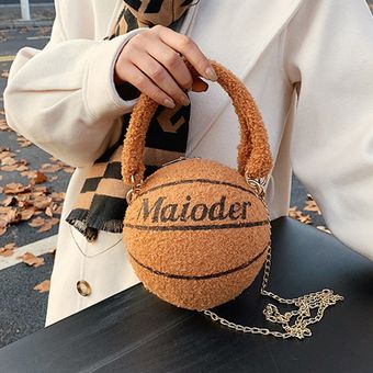 #pinkB Bolso de Diseñador de Bolsos de baloncesto de felpa para mujer bandolera redonda con letras para mujer bolso bandolera con cadena 
