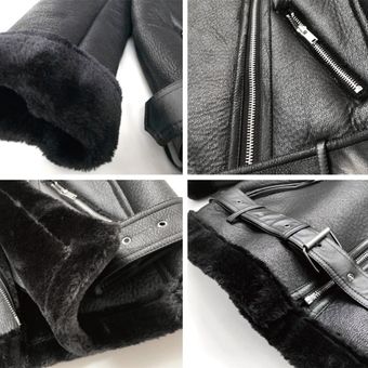 chaqueta de avia Ailegogo-abrigo grueso de piel de oveja para mujer chaqueta de avia Ailegogo-abrigo grueso de piel de oveja para mujer