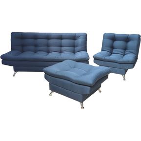 Sala Esquinera Azul Moderna Sofá cama Sillón Reclinable y...