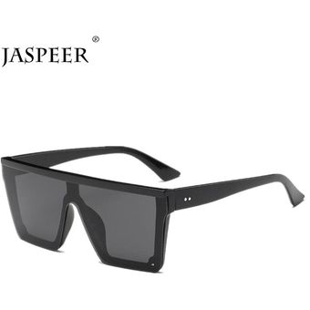 Jaspeer Male Flat Sunglasses Men Black Square Shades Uv400 