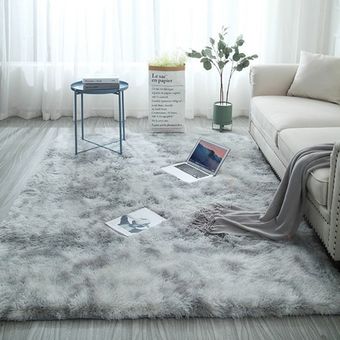 160x230cm Extra Grande manta mullida suave alfombra lanuda alfombra de la sala dormitorio estera del piso gris claro 