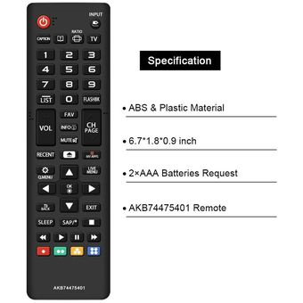 Control remoto Akb73975701 - Mando A Distancia Para Televisores LG