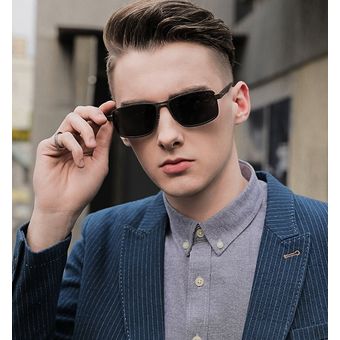 Men Polarized Sunglasses Vintage Rectangle Designer High Sun 