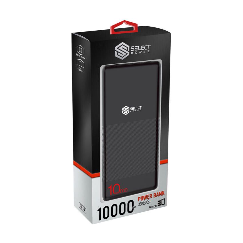 Bateria Portatil Power Bank 10000 mAh Select power PB10 Negro